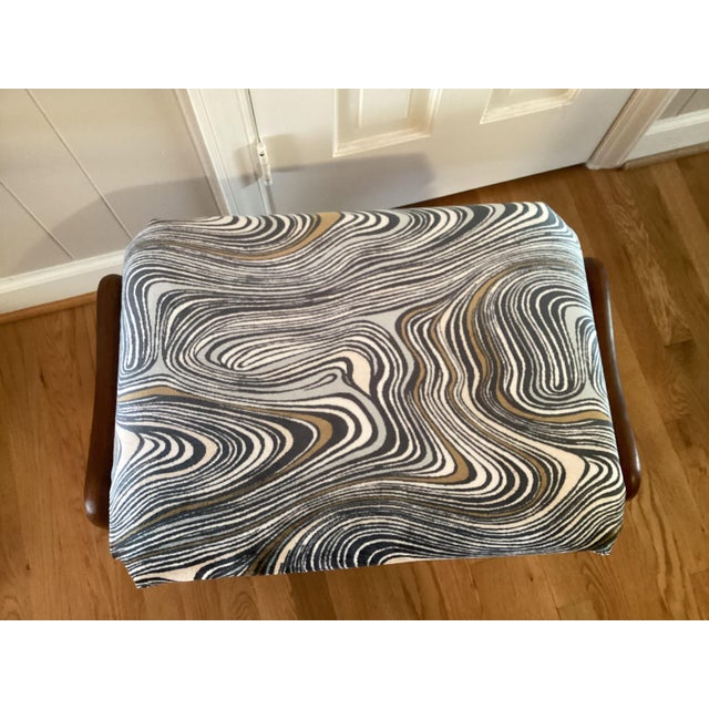 Mid Century Upholstered Adrian Pearsall Ottoman/Stool Unmarked For Sale - Image 9 of 11