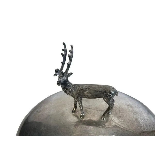 19th Century Antique Stag Covered Silverplate Meat Dome For Sale - Image 5 of 8