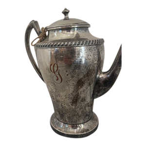 Vintage Silver-Plated Coffee Pot With G Initial