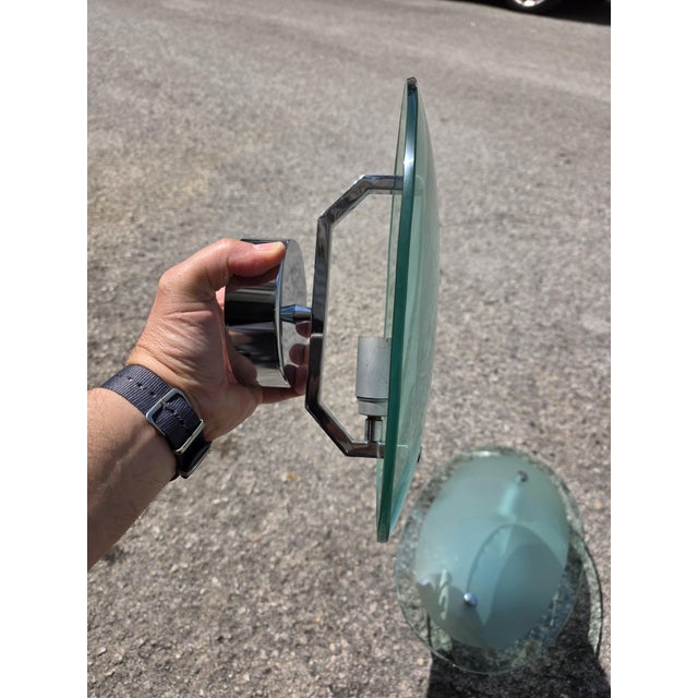 Concave Oval Wall Lights in Green Crystal from Cristal Art Torino, 1960s, Set of 2 For Sale - Image 9 of 14