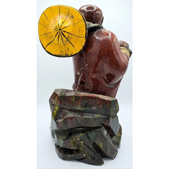 Late 20th Century Polychrom Wooden Carving 10 of 18 Arhats (Luohans) For Sale - Image 12 of 17