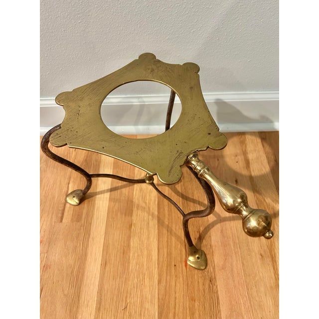Late 19th Century Late 19th Century English Brass Spirit Kettle on Wrought Iron and Brass Stand For Sale - Image 5 of 12