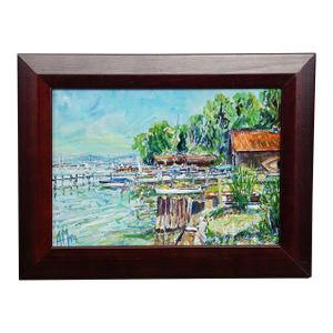 Fraueninsel, Eastern Shore – Oil Painting by Alexander Michael, 1994