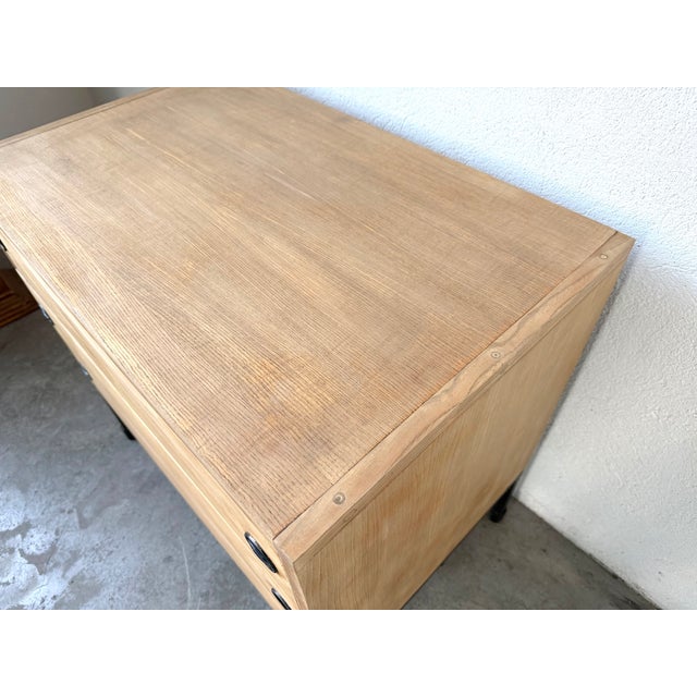 1970s Chest of 3 Drawers in Oak and Lacquered Metal from ARP, France, 1960s For Sale - Image 5 of 18