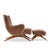 Brown Vladimir Kagan for Dreyfuss Mid Century Highback Barrel Lounge Chair With Ottoman For Sale - Image 8 of 9