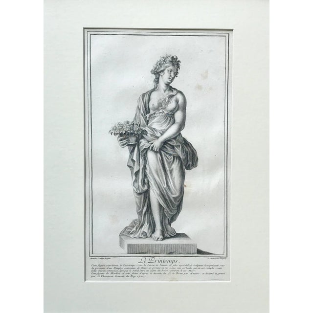Original engraving titled "Le Printemps" or "The Spring" from the Italian work titled "Raccolta di Statue Antiche e...
