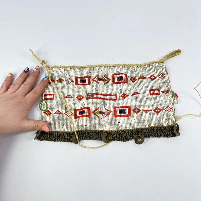 White Early 20th Century Kamba Beaded Apron Kenya MATTER COLLECTION For Sale - Image 8 of 10