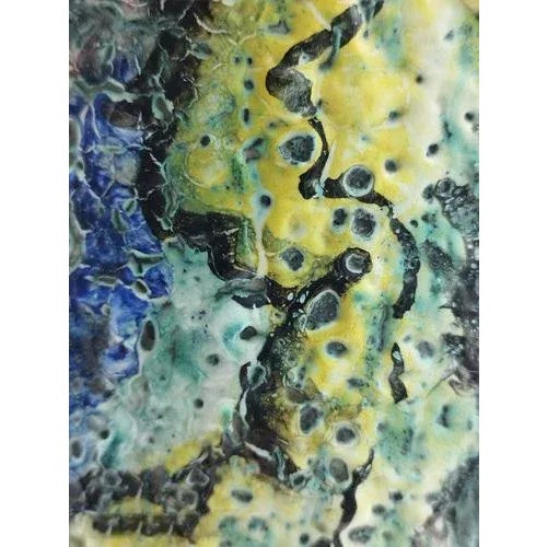 Black Multicolor Ceramic Vase with Face, 1970s For Sale - Image 8 of 10