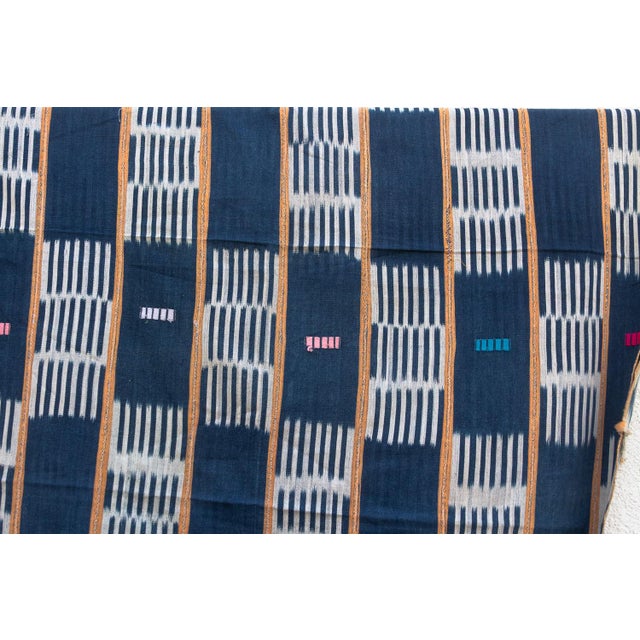 Vintage Baoule African "Comoe Grid" Ikat Throw For Sale - Image 4 of 6