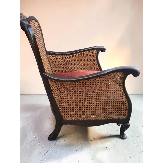 Late 19th Century Neo-Rococo Lounge Chair with Viennese Wickerwork For Sale - Image 6 of 11