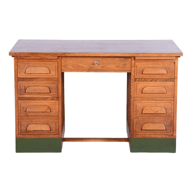 Art Deco Writing Desk in Oak, 1930s For Sale