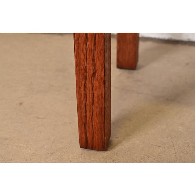 Brown Stickley Antique Mission Oak Arts & Crafts Upholstered Footstool or Ottoman For Sale - Image 8 of 12