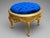 1980s Italian Rococo Gold Beech Blue Velvet Bench - 1 Pc For Sale - Image 11 of 12