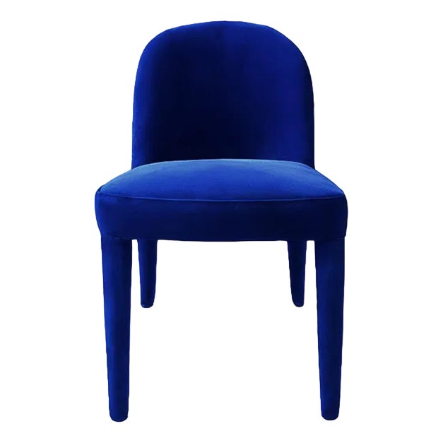 Eclipse Dining Chair Blue Velvet For Sale
