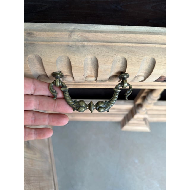 19th Century French Louis XIII Style Solid Walnut Bleached Sideboard / Buffet. For Sale - Image 4 of 12