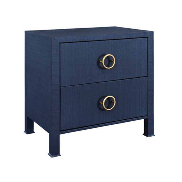 New special order item. Not vintage. The sophisticated Edelman Two Drawer Side table in natural grass cloth is a&nbsp;...