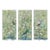 Vintage Chinoiserie Floral Birds Garden Green Wallpaper Panel Wall Art, Wall Decor - Set of 3 For Sale