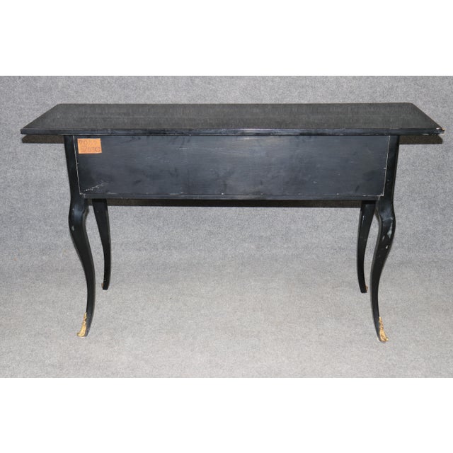 French Bodart French Ebonized Bronze Mounted Louis XV Style Console Table For Sale - Image 3 of 14