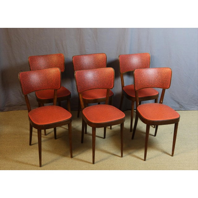 Brown Set of Six Baumann Bistro Chairs, 1930s, Set of 6 For Sale - Image 8 of 10