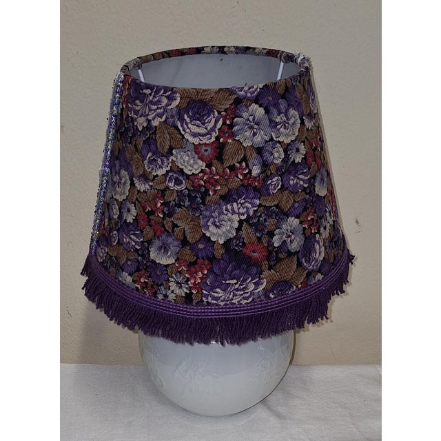 Mid-Century German Table Lamp with Porcelain Base from Alboth & Kaiser and Fabric Shade from Lamplove, 1950s For Sale - Image 4 of 10