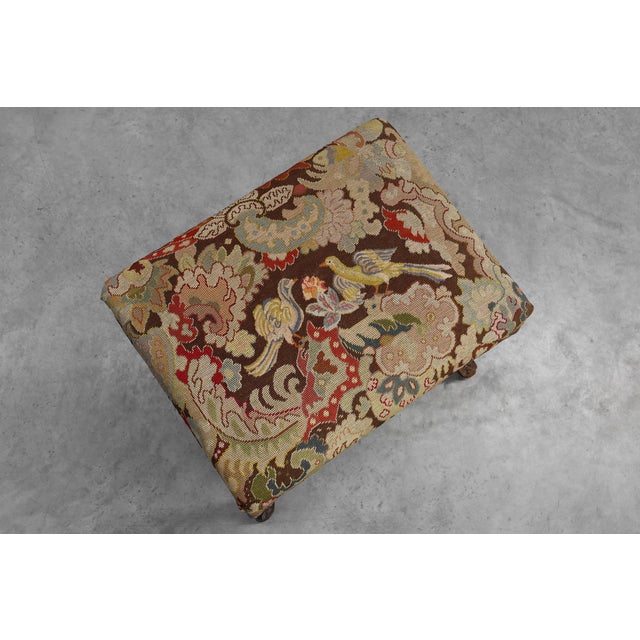 Louis XV Carved Stool with Needlepoint Tapestry Seat, France, 1880 For Sale - Image 6 of 11