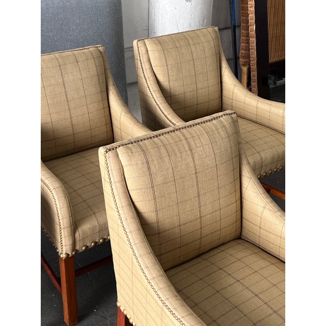 Ralph Lauren Cape Lodge Windowpane Print Dining Room Chairs, Set of