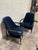 2020s Modern Navy Blue Velvet Slope Lounge Chairs - A Pair For Sale - Image 5 of 9