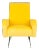 Velvet Retro Mid Accent Chair in Yellow For Sale