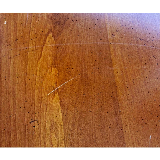 Late 20th Century Charleston Forge Wood Dining Center Table, Wrought Iron Base For Sale - Image 4 of 11