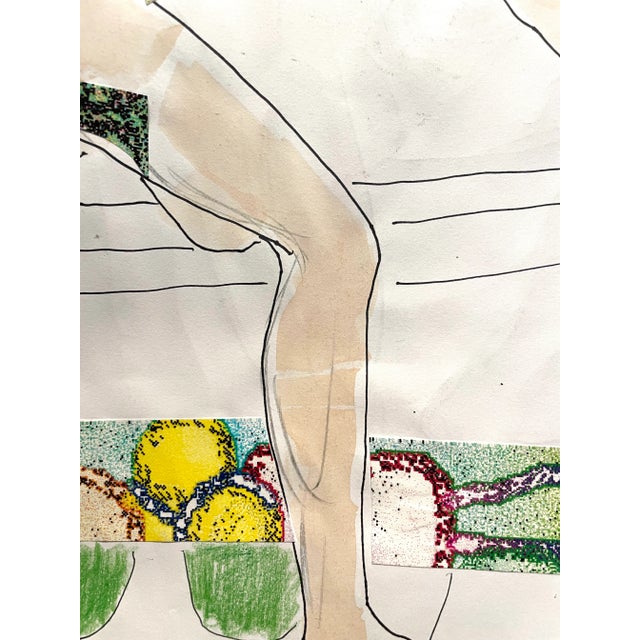 1986 Male Nude Collage & Watercolor by James Bone For Sale - Image 6 of 6