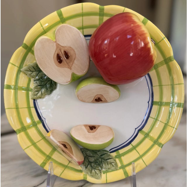 Farmhouse LastCHANCE!Vintage Trompe L’Oleil Plate of Apples For Sale - Image 3 of 12