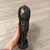 1960s Hand‑Carved Ebony Wood Bust on Ribbed Pedestal Base For Sale - Image 11 of 11