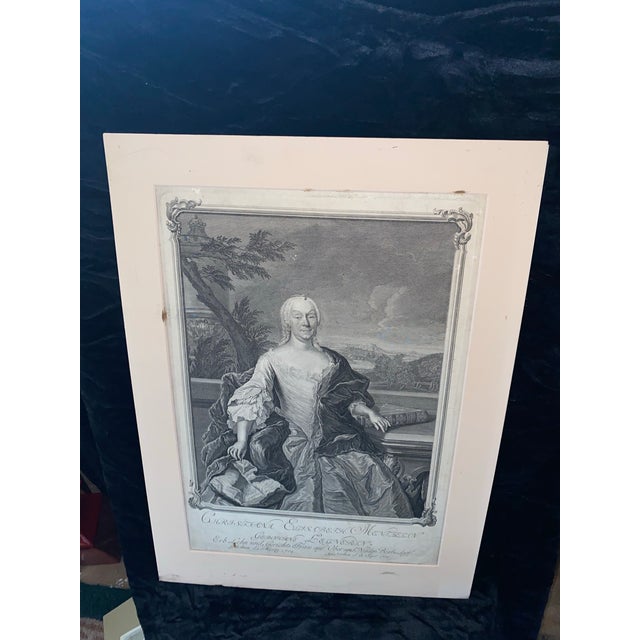 Portraiture 17th Century German Engraving Reproduction of Christiana Elisabeth Mentzelin For Sale - Image 3 of 12