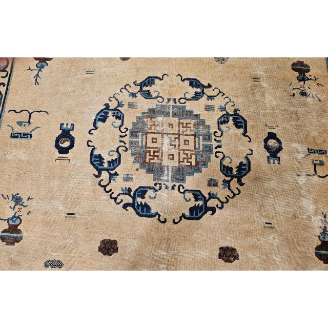 Chinese 19th Century Chinese Peking Rug, Handwoven Wool, Good Fortune Symbols, 8' x 11' For Sale - Image 3 of 18