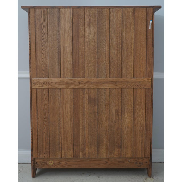 Stickley Mission Oak Leaded Glass Door Bookcase For Sale - Image 13 of 15