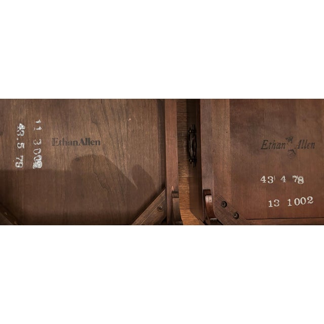 1970s Pair of Ethan Allen Cherry Wood Chippendale Style Jardinières For Sale - Image 9 of 11