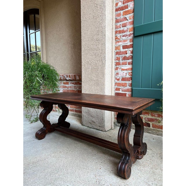 Antique French Coffee Table Carved Oak Bench Baroque Window Hall Seat C1900. For Sale - Image 14 of 18