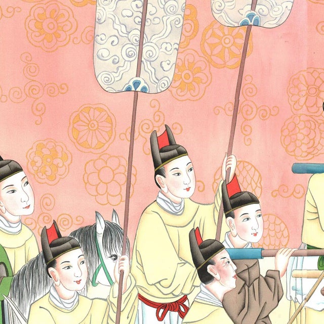 Paper 36" * H100"/Panel* 5ps, Chinese Traditional Gongbi Painting Wallpaper, Dream of the Red Chamber Wallpaper, 5 Panels For Sale - Image 7 of 8
