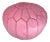 Moroccan Leather Pink Pouf Cover For Sale
