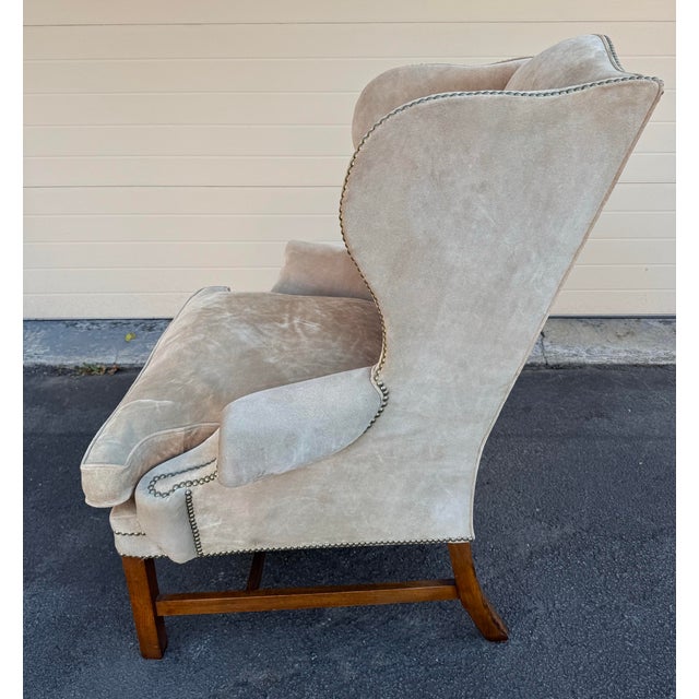 Ralph Lauren Ralph Lauren Suede Devonshire Chair For Sale - Image 4 of 8