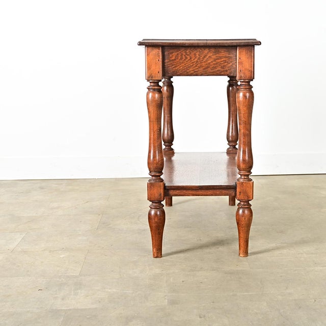 French Provincial French 19th Century Oak Console Table For Sale - Image 3 of 12