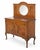 American 1940s Antique Honey-Brown Wood Buffet With Oval Mirror and Cabriole Legs For Sale - Image 3 of 10