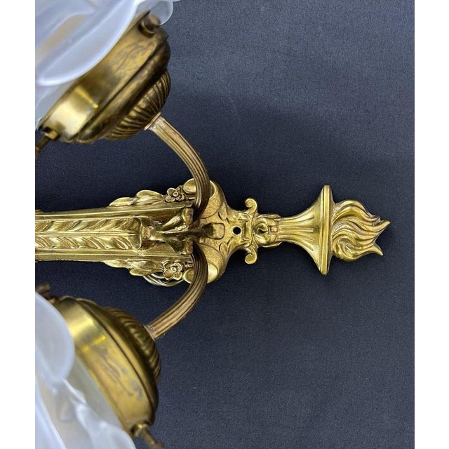 Vintage French Ornate Glass Double Arm Wall Sconces, Set of 2 For Sale - Image 3 of 11