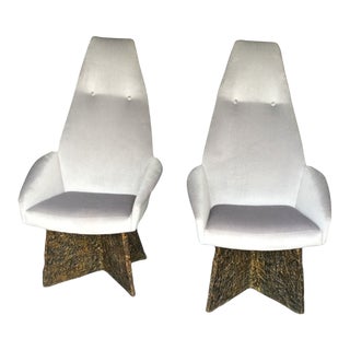 1960s Adrian Pearsall Attributed Dining Arm Chairs - Set of 2 For Sale