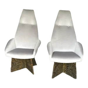 1960s Adrian Pearsall Attributed Dining Arm Chairs - Set of 2