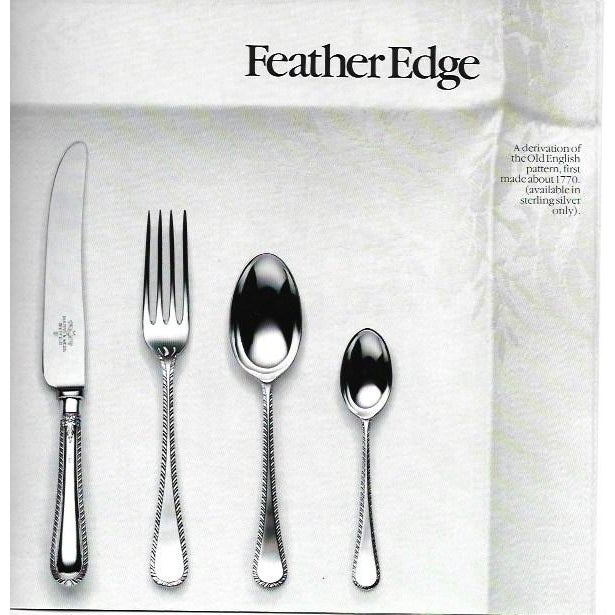 New Silver Flatware Set for 12- 119 Pieces Feather Edge Pattern- Complete Set For Sale - Image 13 of 16