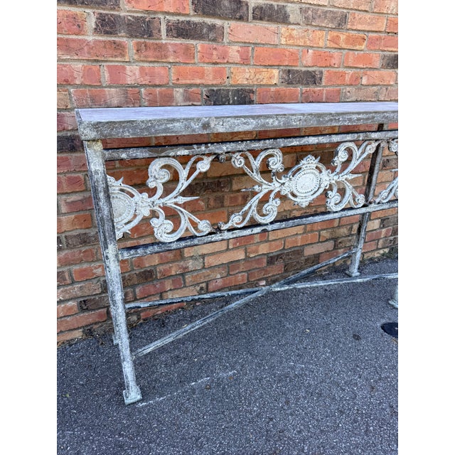 Iron and Marble Small Console Table For Sale In Nashville - Image 6 of 9