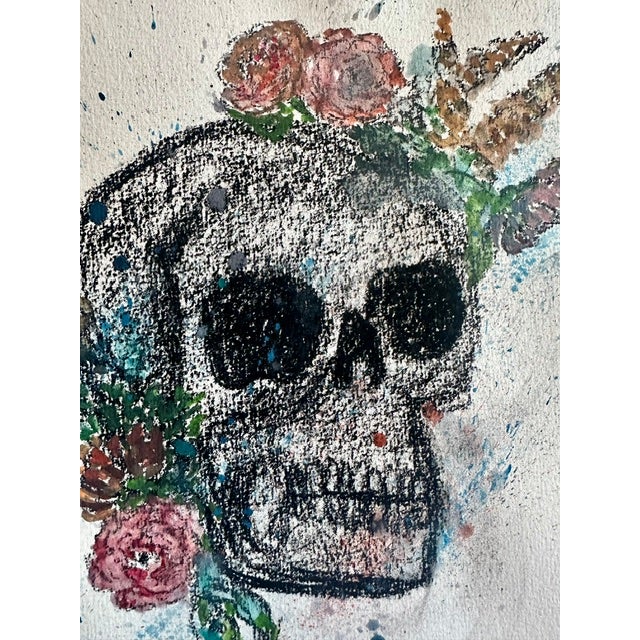 Mexican Dia De Los Muertos Drawing by Californian Artist Natalie Gonzalez For Sale - Image 3 of 5