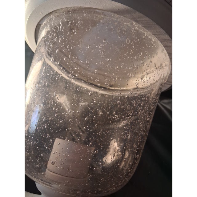 Vintage Outdoor Seeded Glass Wall Sconses - A Pair For Sale - Image 9 of 13