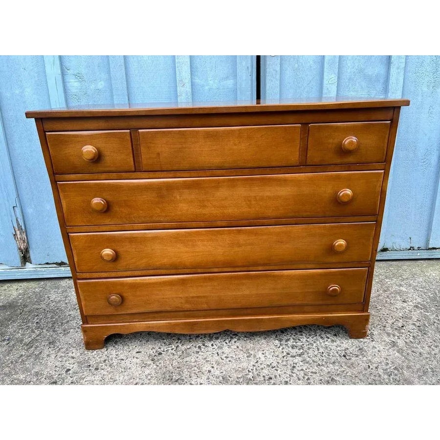 Late 20th Century Vintage Solid Maple Dresser | Chairish